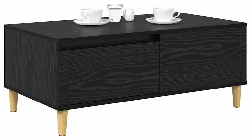 vidaXL Dohányzóasztal fiókkal Fekete tölgy 90 x 50 x 35 cm Faanyag