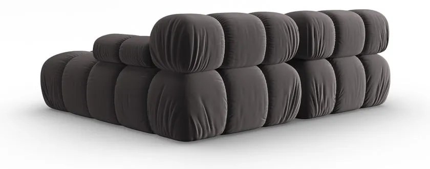 Sötétszürke bársony sarokkanapé (jobb oldali) Bellis – Micadoni Home