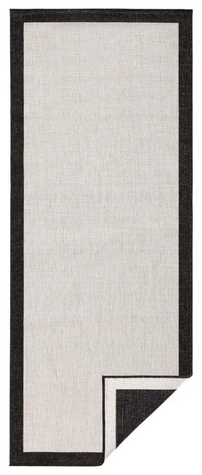 Panama fekete-krémszínű kültéri szőnyeg, 80 x 350 cm - NORTHRUGS