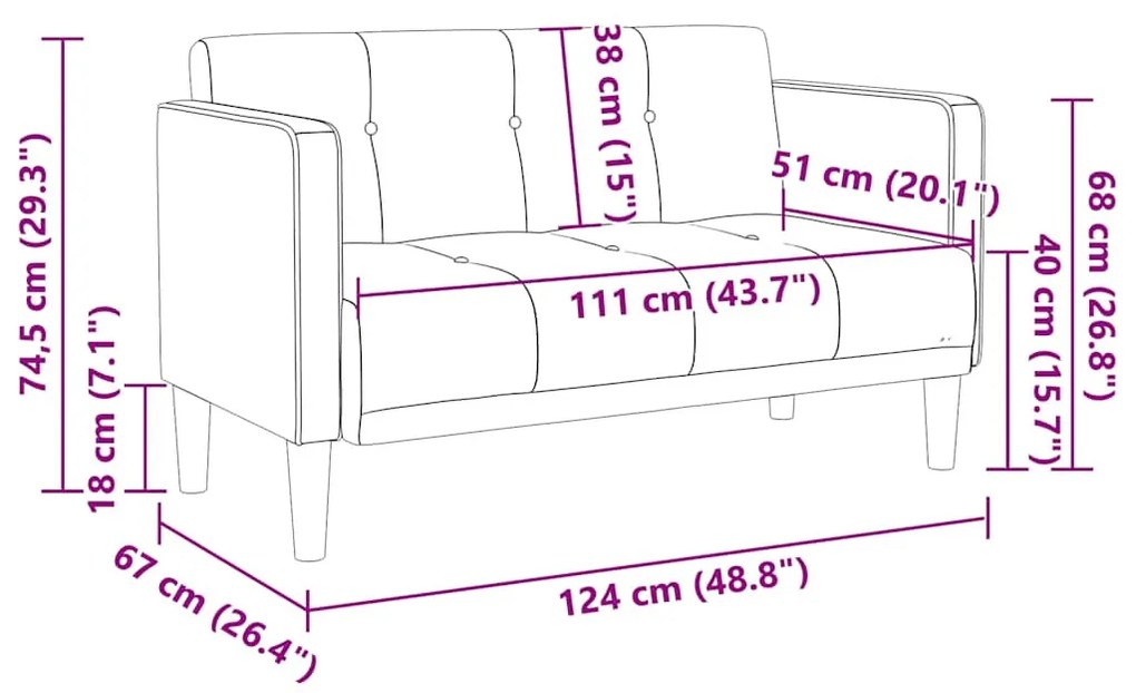 világosszürke szövet loveseat kanapé 111 cm