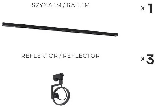 Zuma Line 3560 - Sínrendszeres spotlámpa MASTER 3xGU10/15W/230V fekete