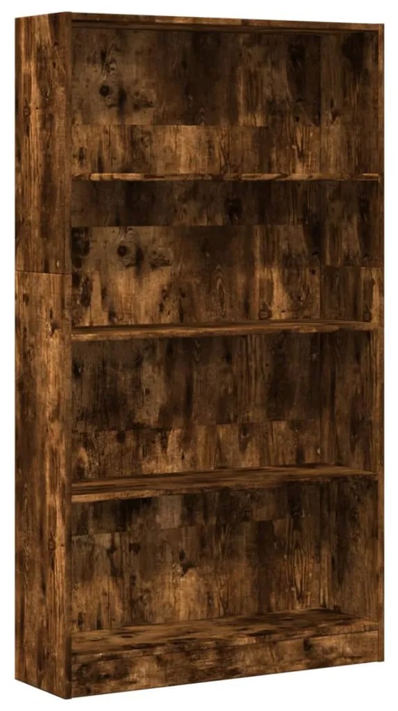 füstös tölgy színű szerelt fa könyvszekrény 80 x 24 x 143 cm
