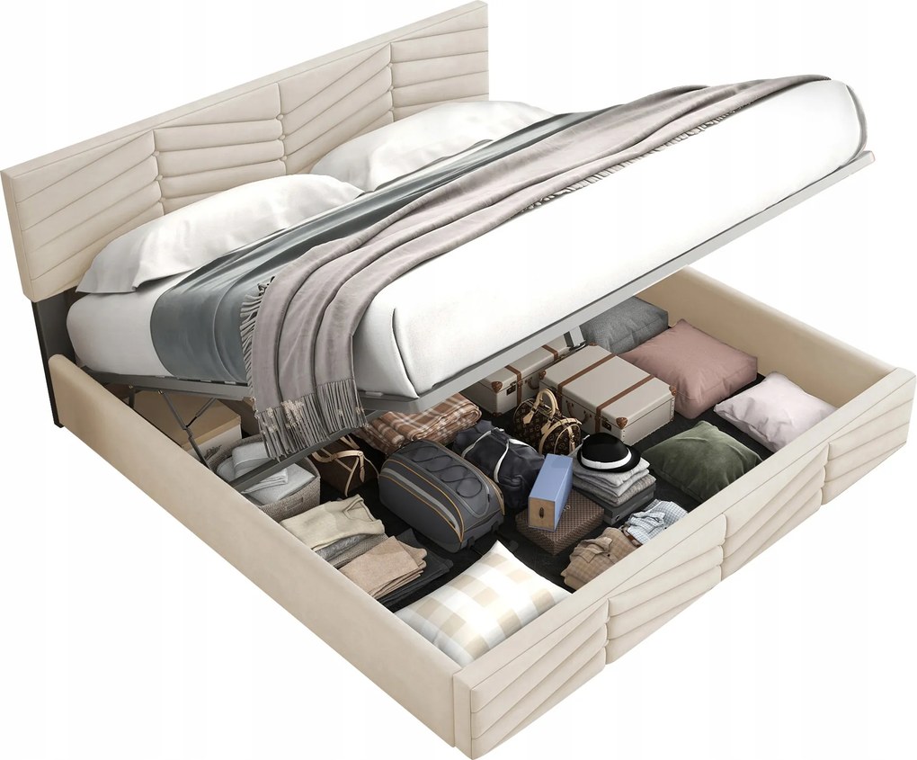 Kárpitozott ágy franciaágy, ágy hidraulikus funkcióval 160x200cm