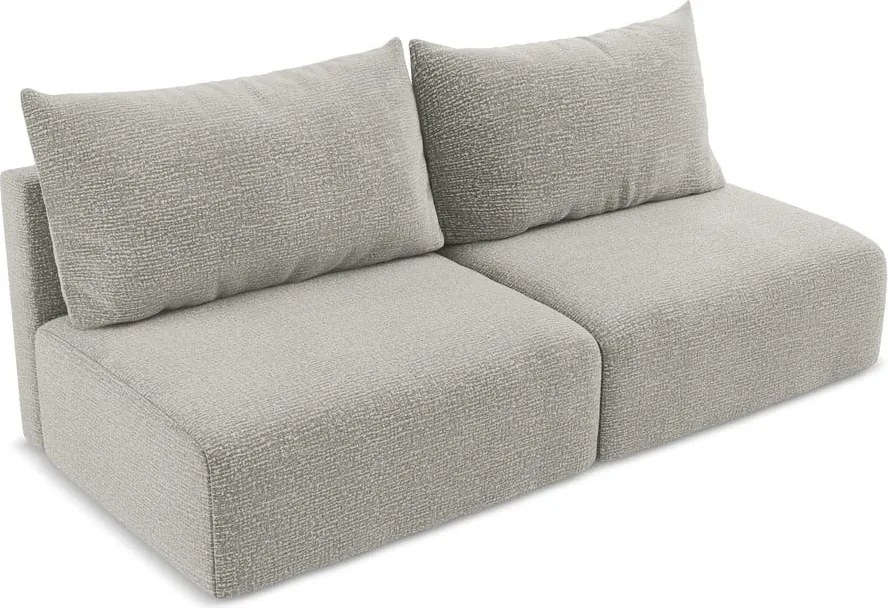 Világosszürke kinyitható-tárolóhelyes kanapé 216 cm Kalena – Makamii