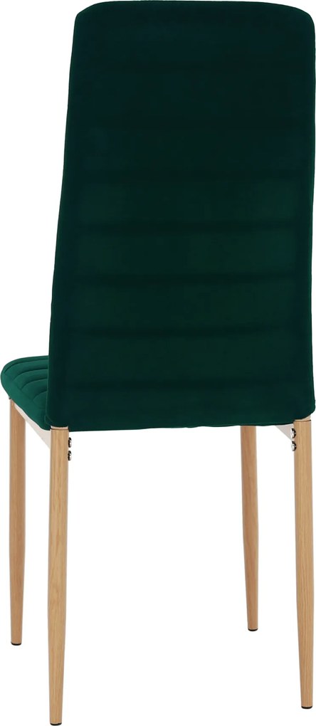 Szék, smaragd Velvet szövet/tölgy, COLETA NOVA