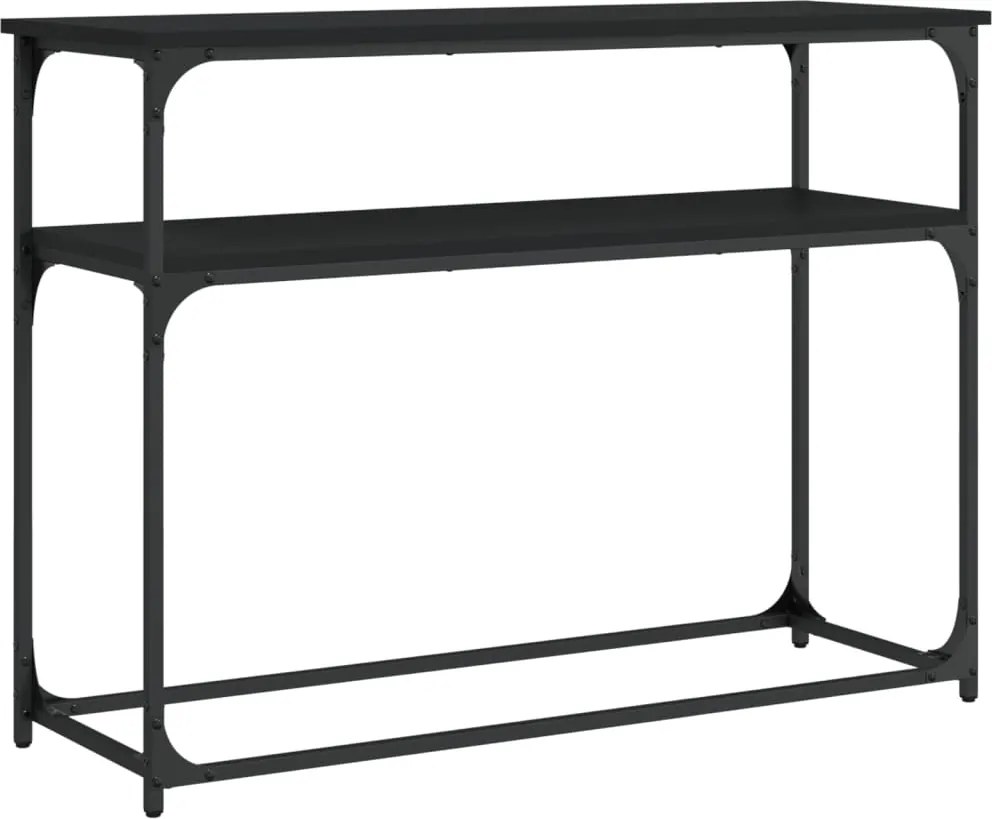 vidaXL fekete szerelt fa tálalóasztal 100x35,5x75 cm