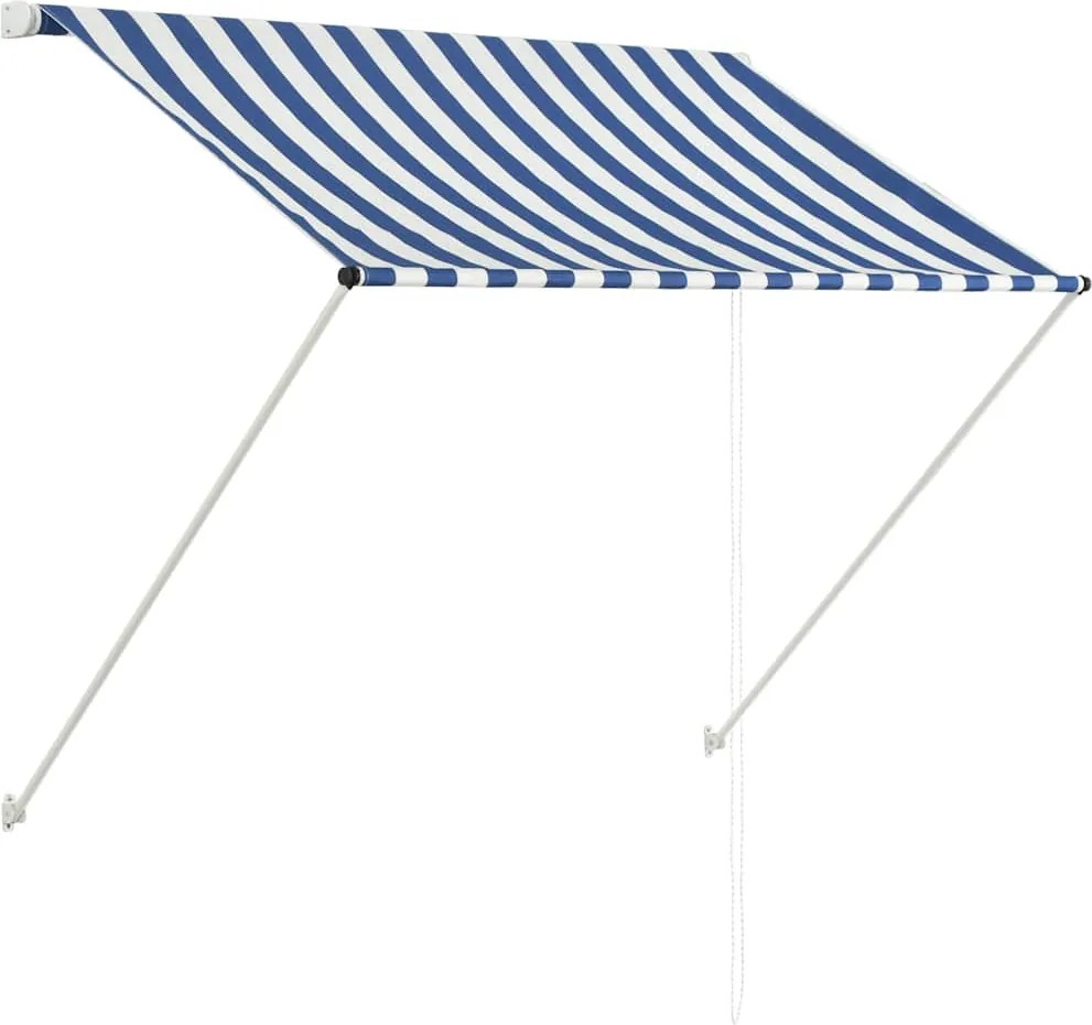 vidaXL feltekerhető kék és fehér napellenző 100 x 150 cm