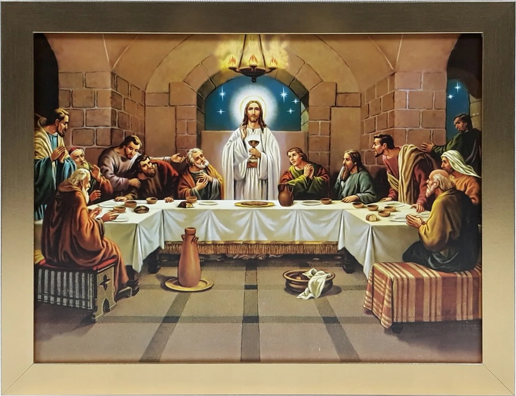 Vászonkép 35x45 Utolsó Vacsora Arany Keret