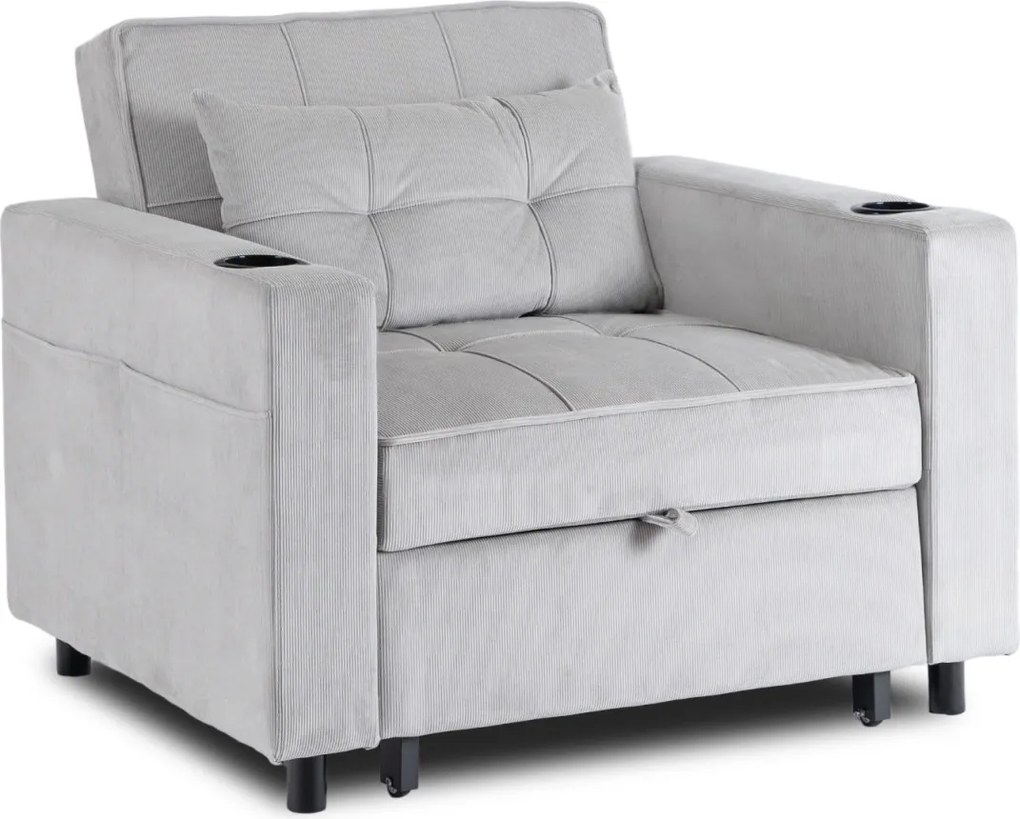 Dönthető fotel szürke kord kárpittal – SOLOR