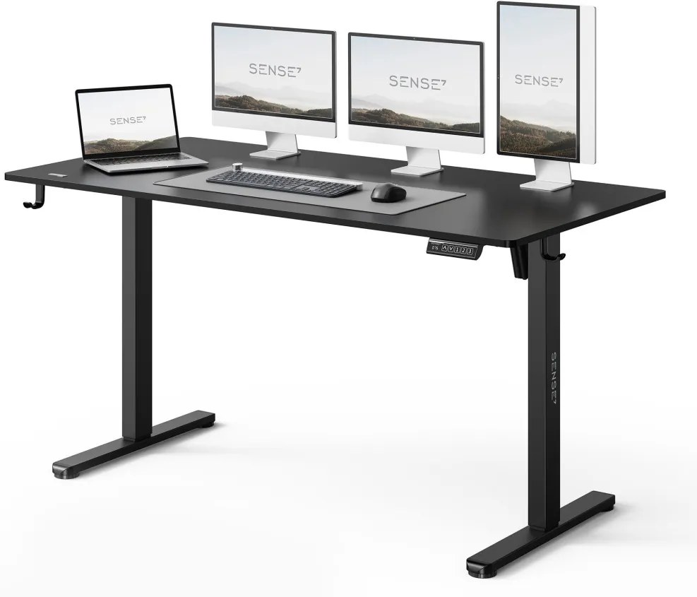 Állítható magasságú íróasztal Nojo Light 140 cm x 60 cm fekete