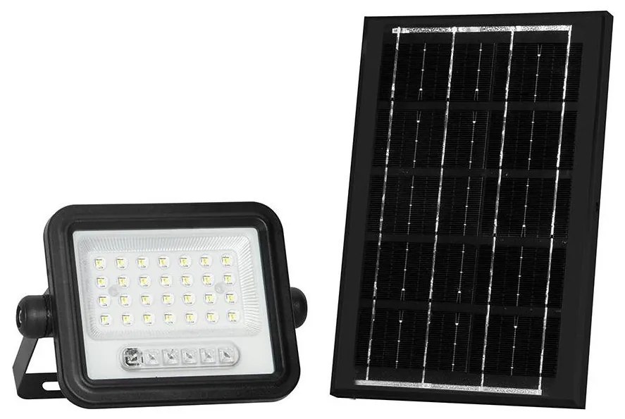 Dimmelhető napelemes LED reflektor LED/50W/3,2V IP65 3800 mAh fekete + távirányító