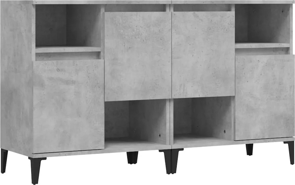 vidaXL 2 db betonszürke szerelt fa tálalószekrény 60 x 35 x 70 cm
