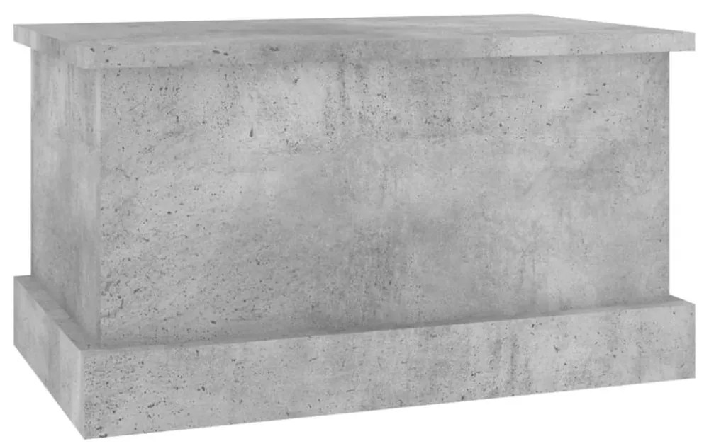 betonszürke szerelt fa tárolóláda 50 x 30 x 28 cm