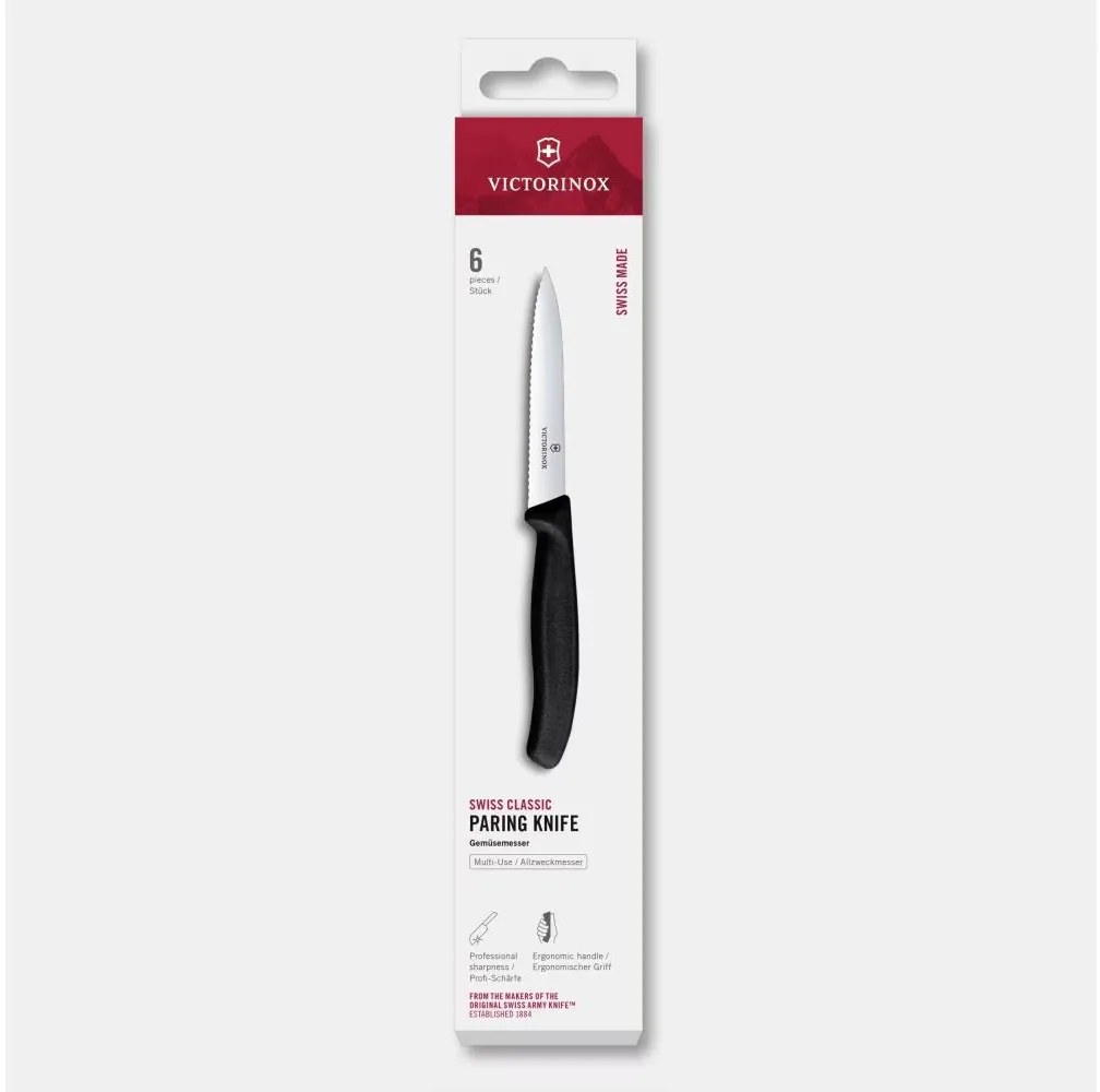 Victorinox - SWISS CLASSIC zöldségkések készlet, 10 cm, 6 db, fekete