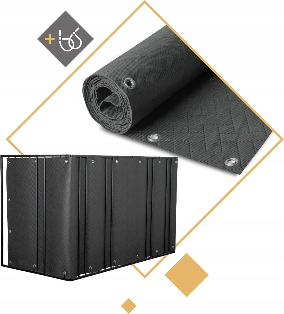 Prémium Erkélyvédő Grafit 1,2X3M Erkélyszőnyeg Terasz Kerítés Vastag 240g