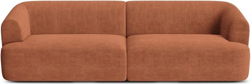 Terrakotta színű kordbársony kanapé 255 cm Campi – Cosmopolitan Design