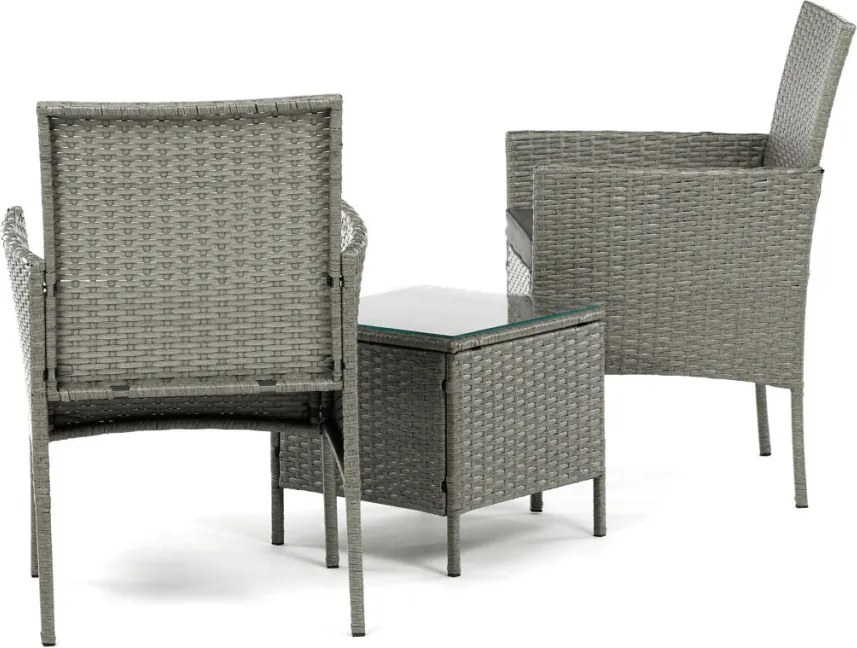 Kerti bútor szett 1+2, polyrattan, szürke, AZS-A1102 GREY