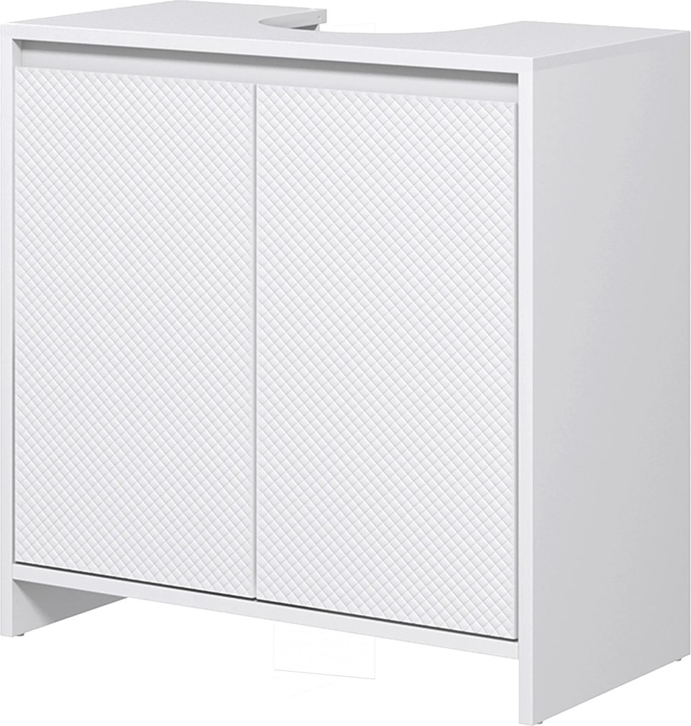 HOMCOM Mosdó Alatti Szekrény Modern Fürdőszobai Szekrény Polccal Tipover Elleni Talppal 40 kg Teherbírás 60x30x60 cm Fehér | Aosom