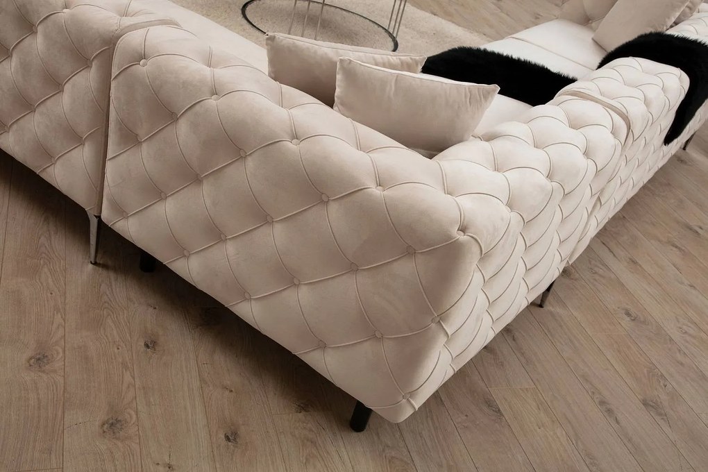 Design sarokkanapé Rococo ecru - jobb