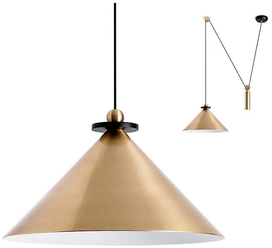 Redo 01-1545 - Csillár zsinóron KALIMBA 1xE27/42W/230V átm. 42 cm pók bronz