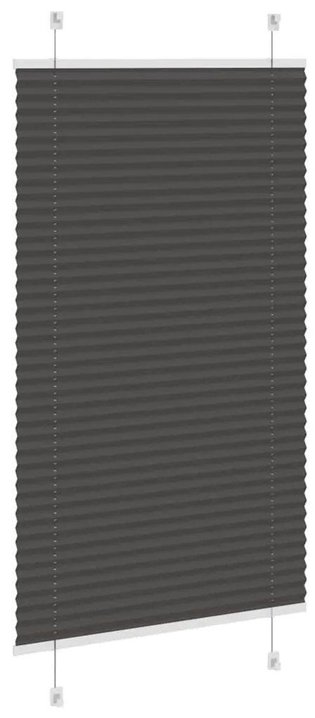 pliszírozott redőny fekete 70x150 cm szövetszélesség 69,4 cm