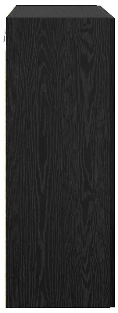 Fali szekrény Falra szerelhető Fekete 69.5 x 34 x 90 cm Faanyag