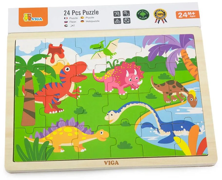 Gyermek fa puzzle Viga Dino