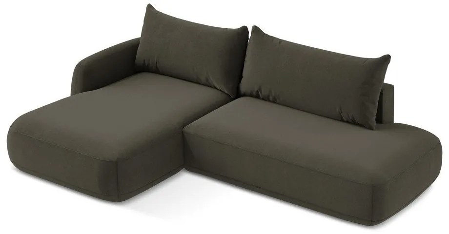 Barna kinyitható sarokkanapé (bal oldali-heverő résszel) Hale – Makamii