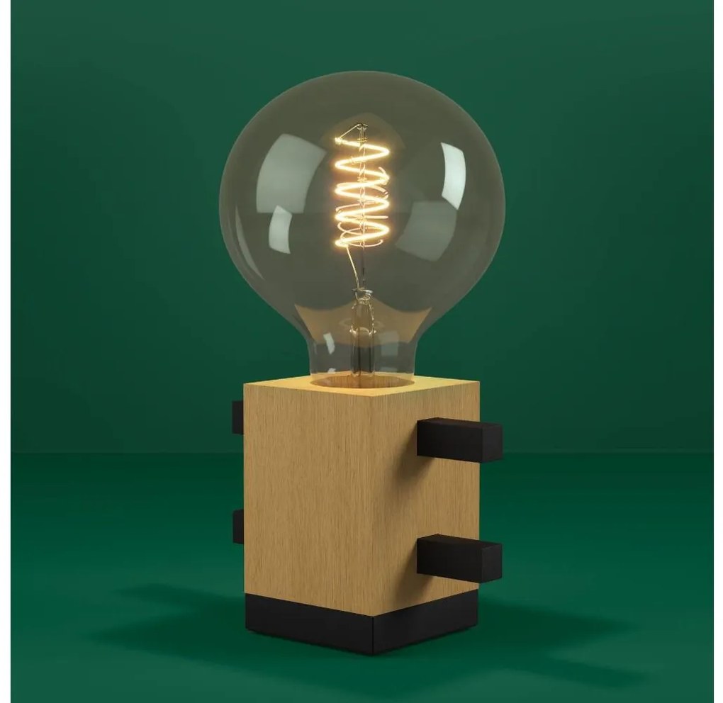 Eglo 390193 - Asztali lámpa LEVANTARA 1xE27/40W/230V fekete/barna