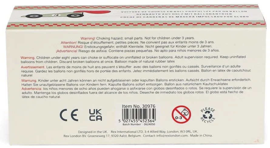 Interaktív játék Balloon-powered Racer – Rex London