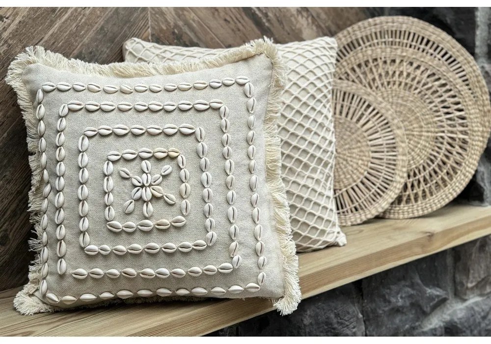 Pamut párnahuzat 43x43 cm Seashells – Mioli Decor