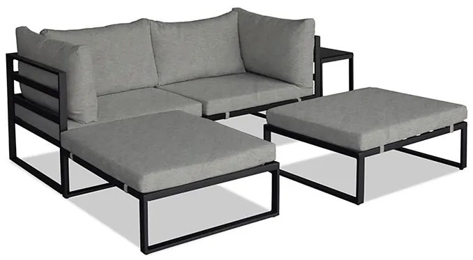 Kerti Bútorszett, Fém + Szövet, Szürke. AZ-L1761 SIL