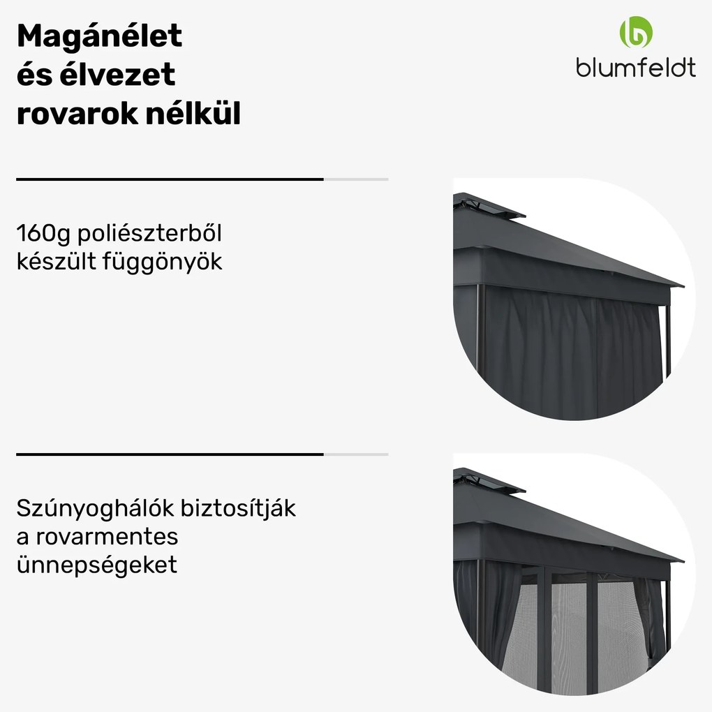 Mondo Dual pavilon 3x3 dupla tetővel és szúnyoghálóval