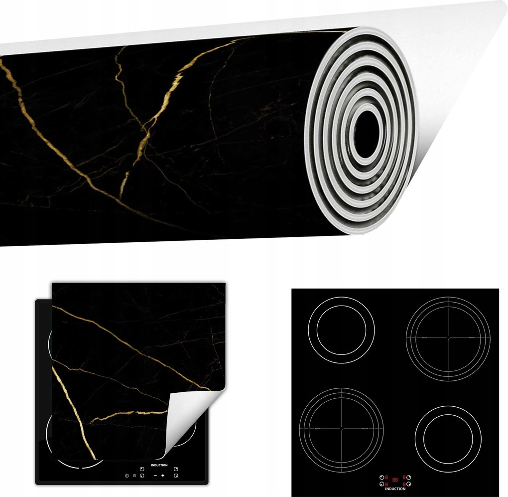 Tűzhelyvédő Szőnyeg Feltekerhető Asztallap 50x52 fekete márvány