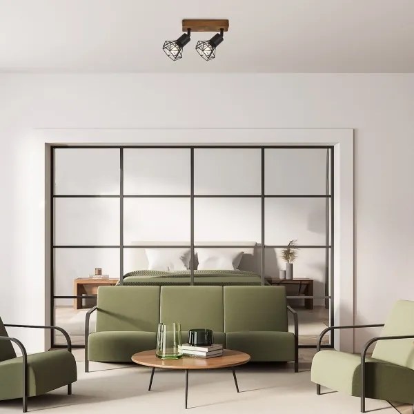 Rabalux 3138 - Spotlámpa ZEUS 2xE14/40W/230V tölgy