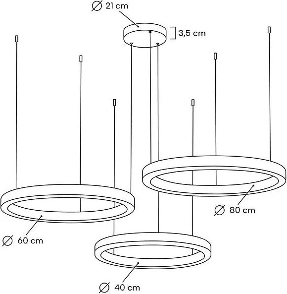 KING HOME MSE0000406080 RING Modern Led Függesztett Lámpa Arany LED IP20