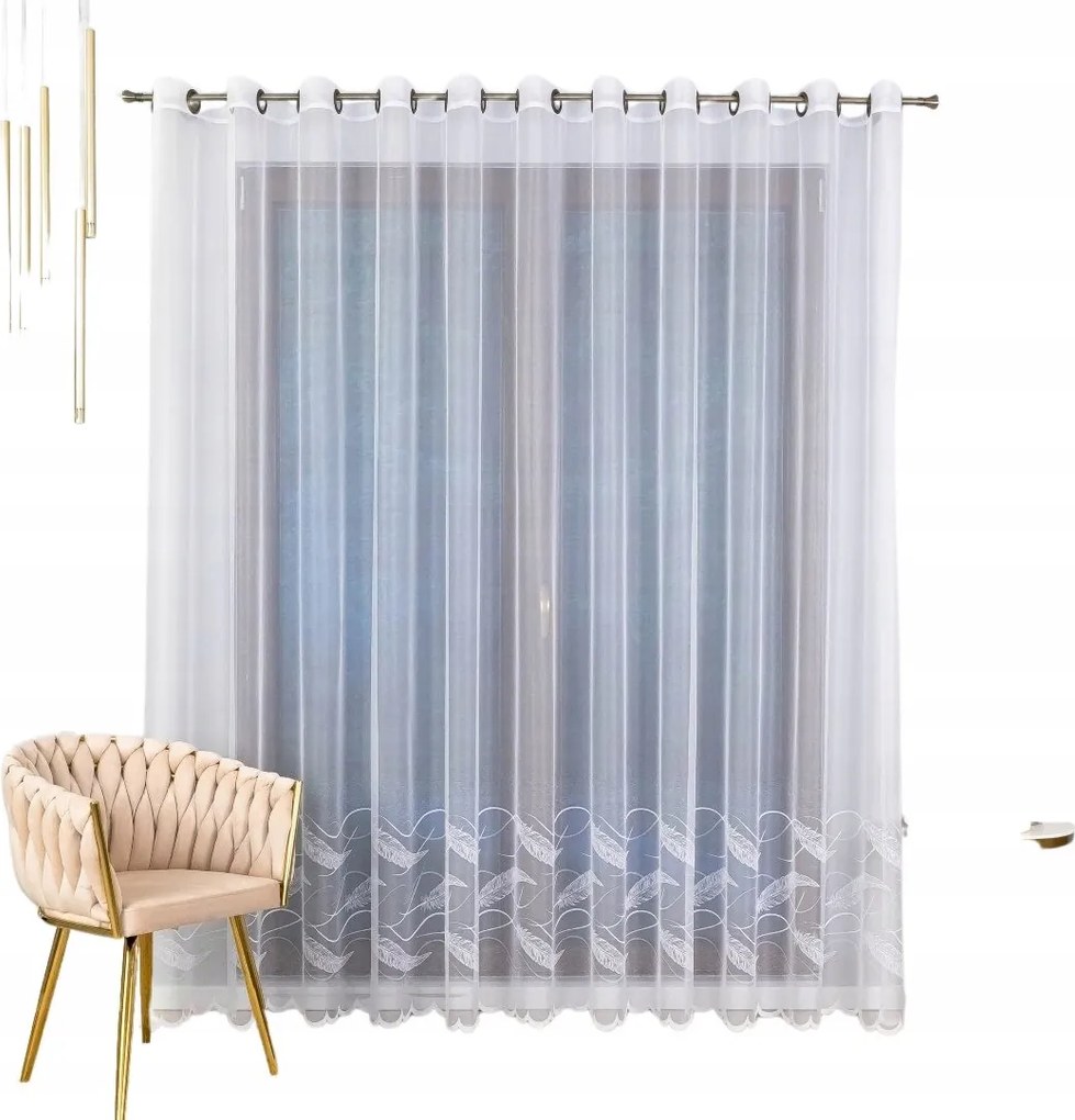 Függöny Készre Szerelve, Divatos Toll Minta Hosszú 150x210