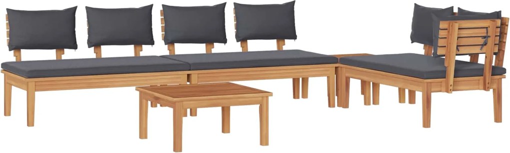 vidaXL Kerti Kanapé Szett 5 pcs Barna és Szürke