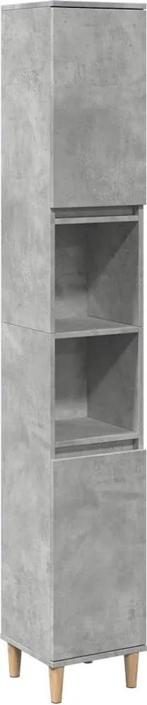 vidaXL betonszürke szerelt fa fürdőszobaszekrény 30 x 30 x 190 cm