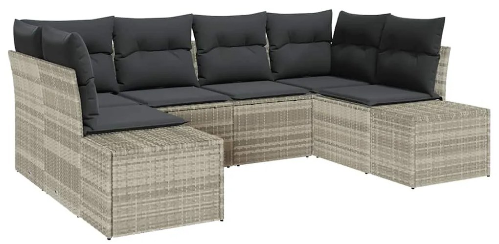Kerti Kanapé Szett 6 pcs Világosszürke 234 x 154 x 85 cm