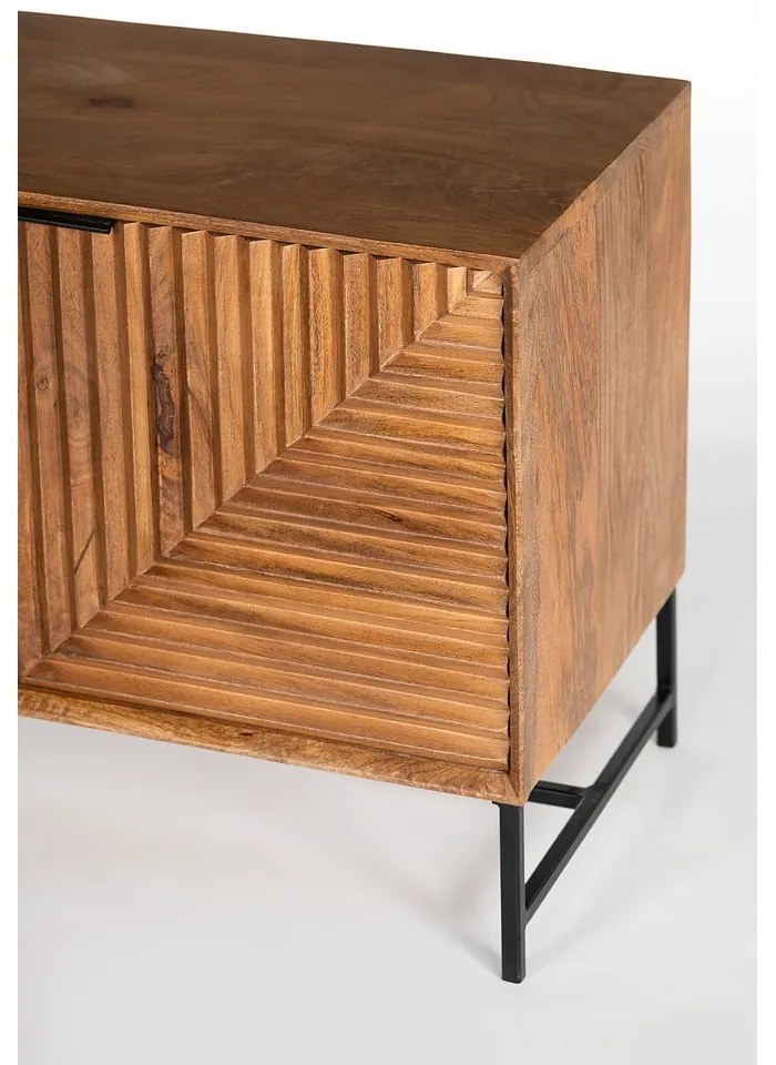 Natúr színű mangófa TV-állvány 160x58x40 cm Nereida – MOME