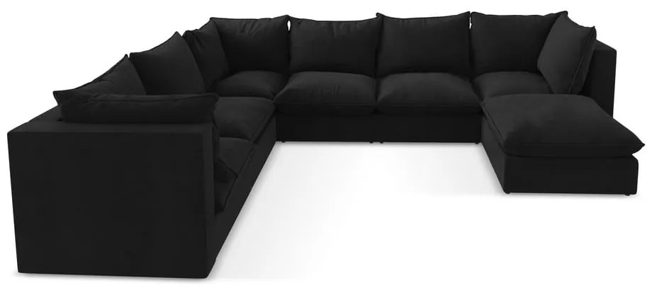 Fekete sarokkanapé (bal oldali-U alakú) Manao – Makamii