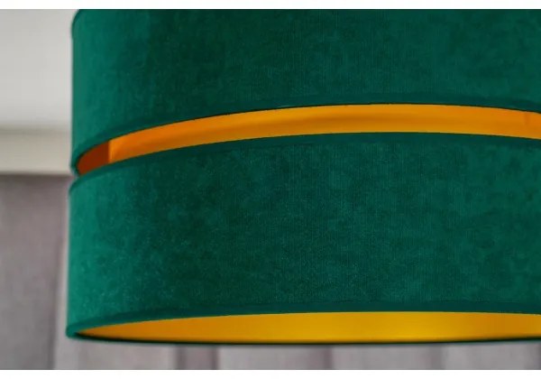 Duolla - Csillár zsinóron DUO 1xE27/15W/230V átm. 40 cm zöld/arany