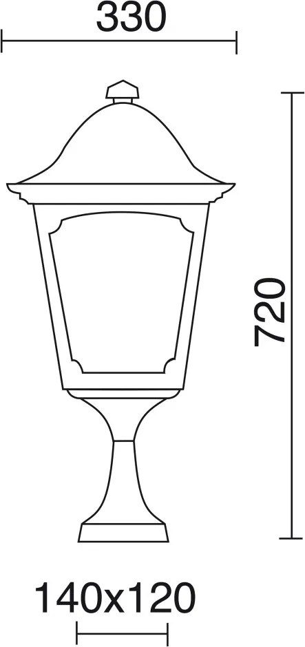NOVOLUX 406C-G05X1A-04 Klasszikus Kültéri Állólámpa Antracit, Átlátszó E27 IP44