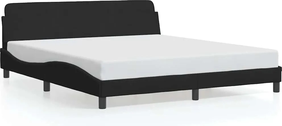 vidaXL fekete bársony ágykeret Dover 180 x 200 cm