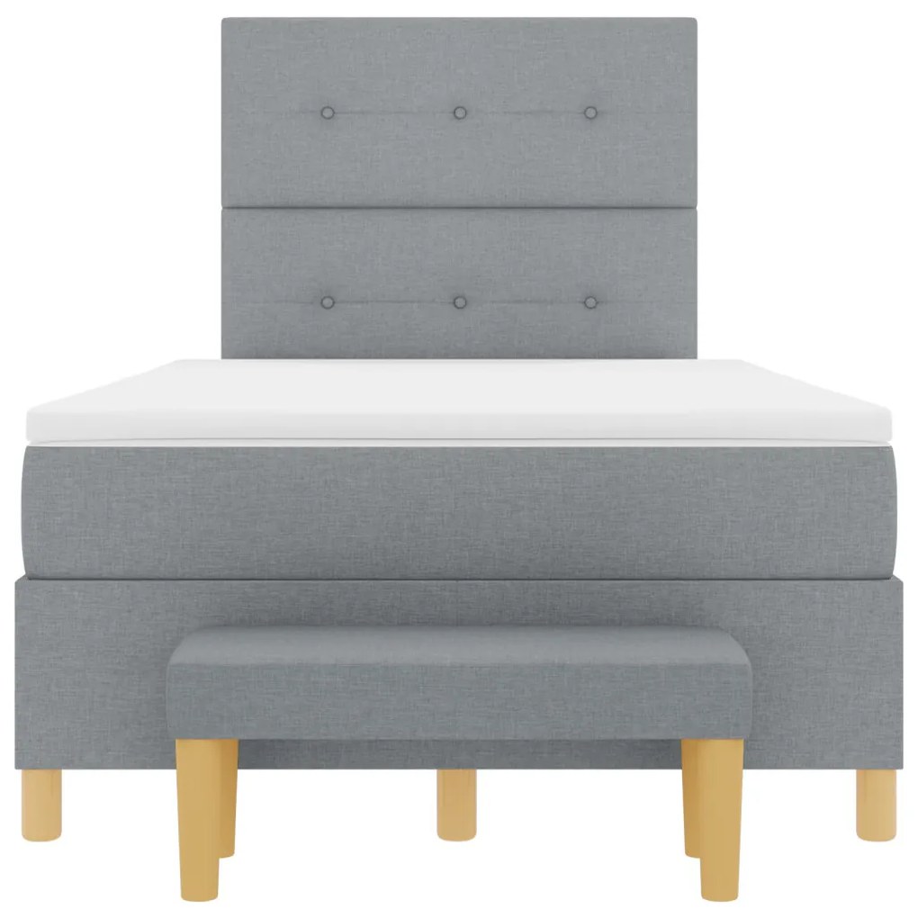 Boxspring Ágy Matrac és Pad Világosszürke 120x200 cm Szövet
