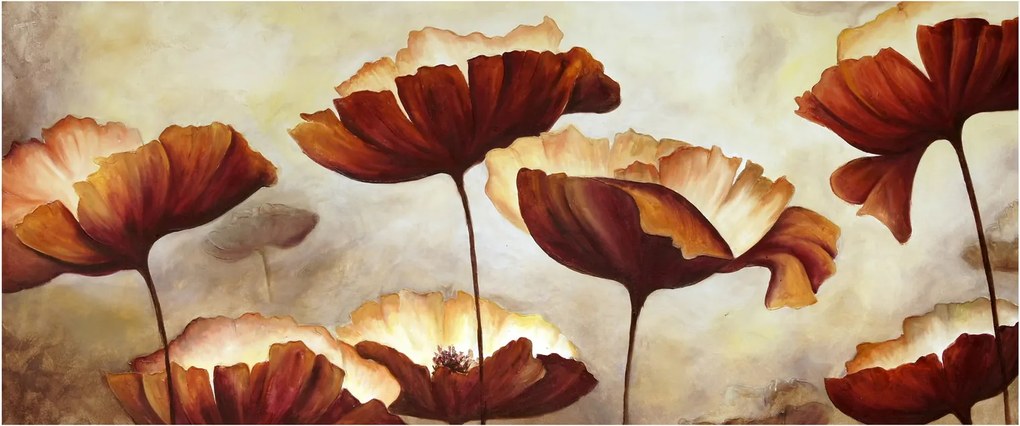 Piros virágok képe (120x50 cm)