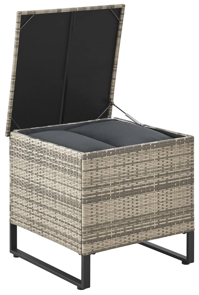Juskys Santorini rattan kerti bútor szett - szürke