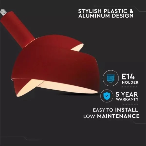 Csillár zsinóron 1xE14/60W/230V piros