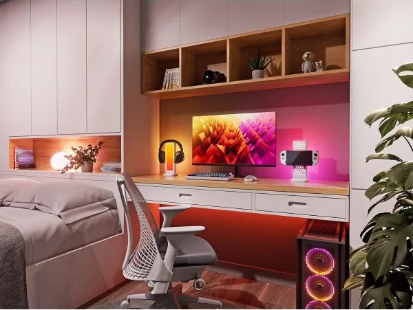 Nanoleaf NL7602K0001A023-LED RGBIC dimmelhető asztali töltőállomás 2700-6500K 5V fehér